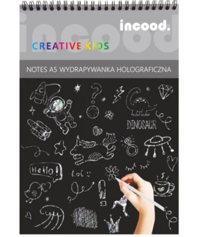 WYDRAPYWANKA holograficzna NOTES A5 10 ark. + patyczek INCOOD