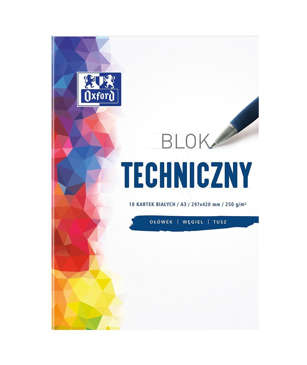 Blok techniczny Oxford duży A3 250g 10 kartek biały