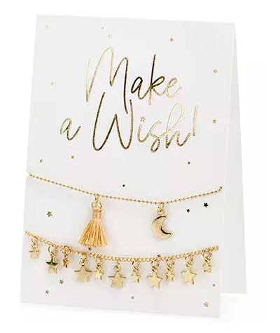 Partydeco BRANSOLETKI 2szt. z gwiazdkami i księżycem MAKE A WISH