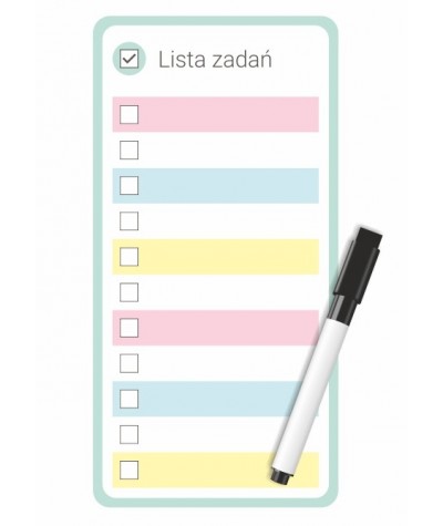 Lista zadań TO DO PLANER na lodówkę magnetyczny Biurfol z markerem