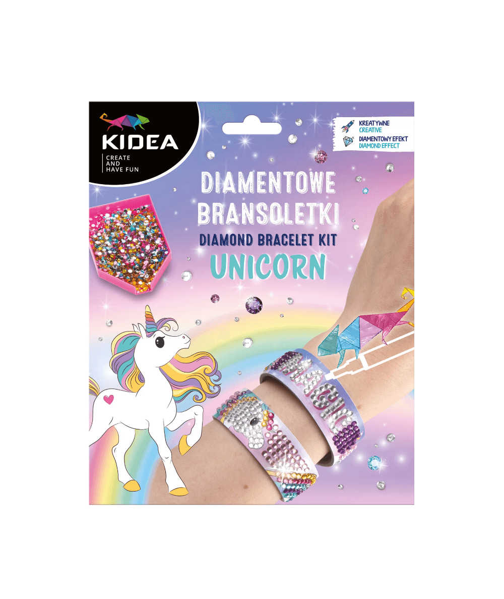 DIY DIAMENTOWE BRANSOLETKI UNICORN jednorożec zestaw zrób to sam KIDEA