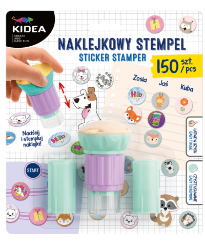 Naklejki STEMPEL naklejkowy 150szt. do ozdabiania KIDEA