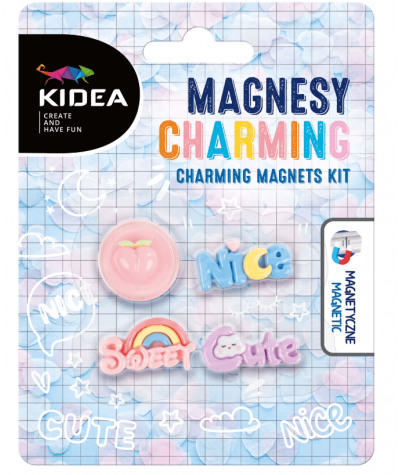 Magnesy KIDEA CHARMING 4 szt. urocze pastelowe do tablic na lodówkę