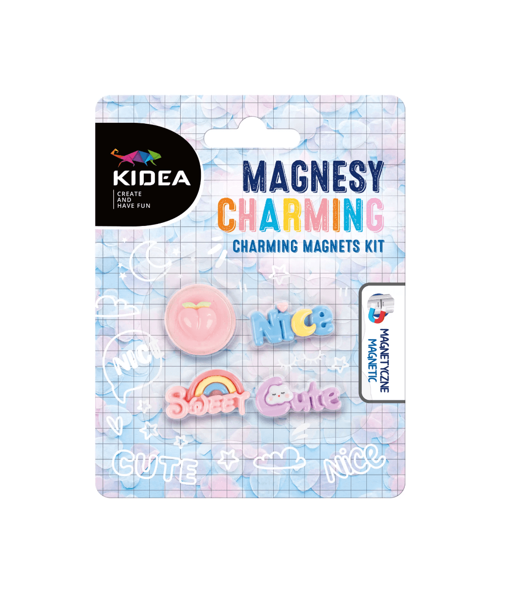 Magnesy KIDEA CHARMING 4 szt. urocze pastelowe do tablic na lodówkę