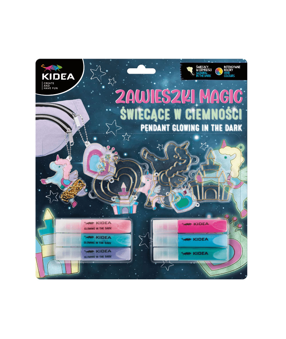 ZAWIESZKI świecące w ciemności 3szt. MAGIC KIDEA MAGIC Zrób to sam DIY