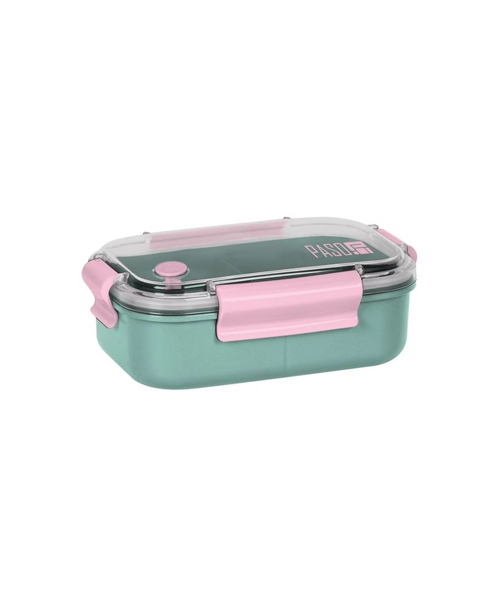 Śniadaniówka LUNCHBOX 3 przegrody PASO BeUniq BPA FREE miętowo-różowa