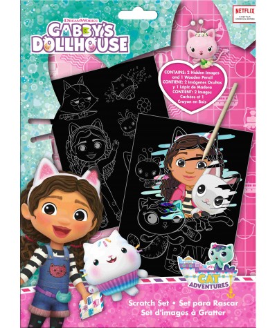 Wydrapywanka KOCI DOMEK GABI Gabby's Dollhouse 2 arkusze + patyczek