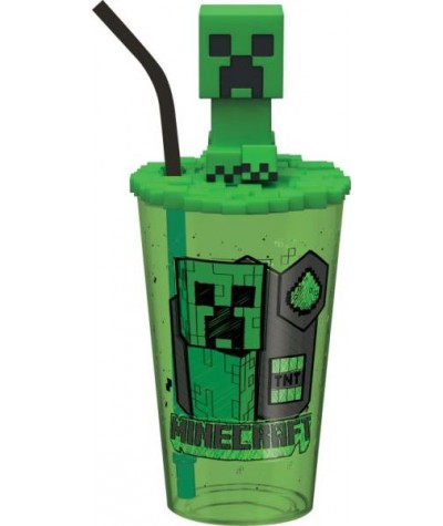 Kubek ze słomką i toperem 3D MINECRAFT Creeper Kids Euroswan 450ml