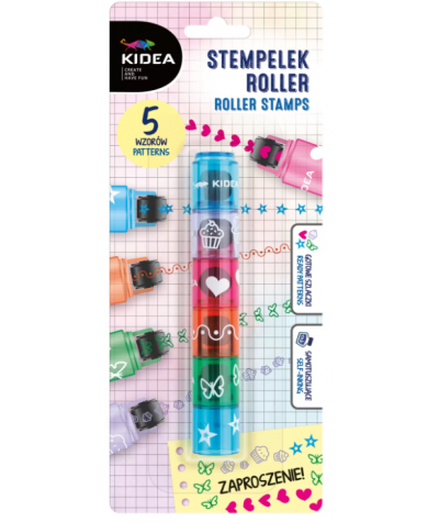 Stempel ROLLER KIDEA 5 wzorów stempelki dla dzieci