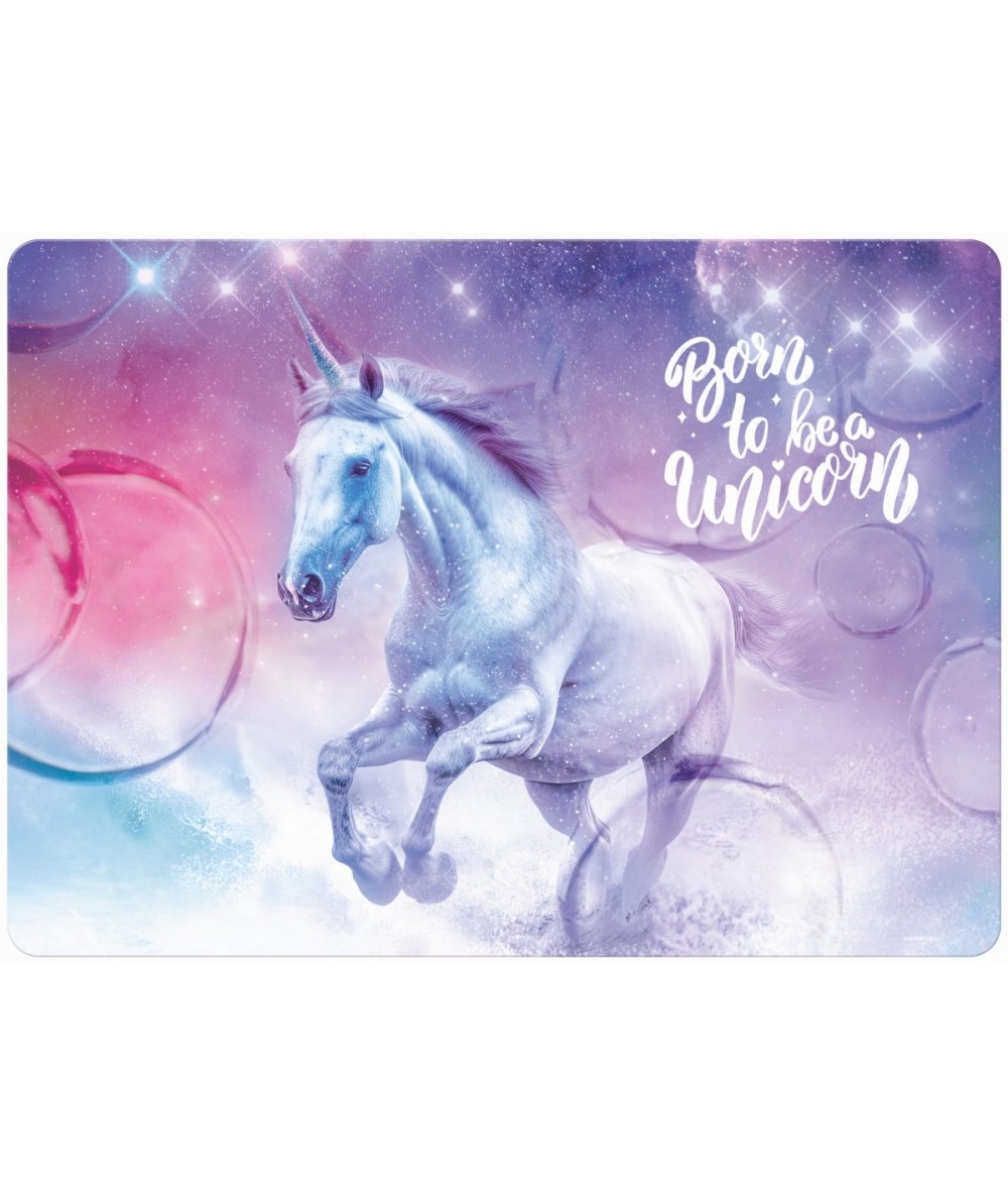 Podkładka na biurko Unicorn z jednorożcem laminowana r&oacute;ż&oacute;wo-fioletowa