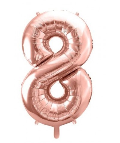 Balon CYFRA 8 RÓŻOWE ZŁOTO rose gold Party Deco duży 86cm foliowy na hel