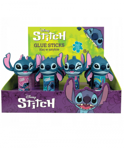 Klej w sztyfcie STITCH szkolny 8g PVP biały CoolPack Disney Core MIX WZORÓW 1szt.