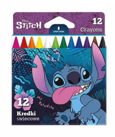 Kredki świecowe STITCH CoolPack Disney Core Colorino 12 kolorów