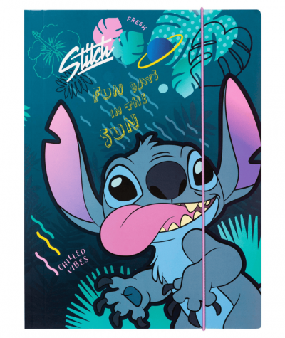 Teczka z gumką A4 STITCH DISNEY CoolPack niebieska w kwiaty