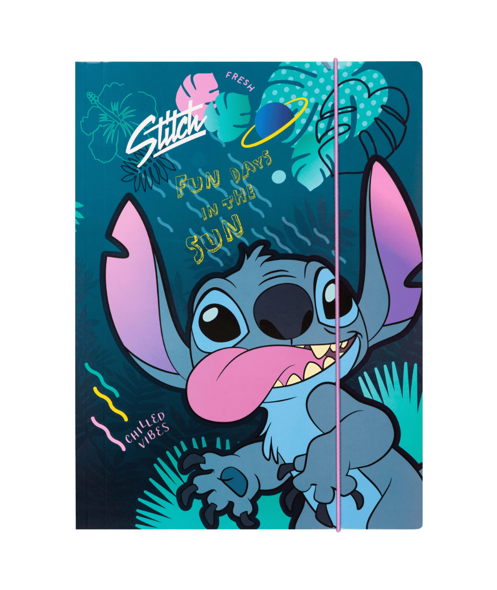 Teczka z gumką A4 STITCH DISNEY CoolPack niebieska w kwiaty