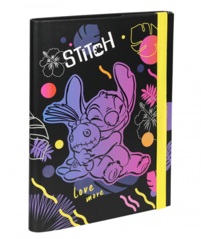 Teczka przestrzenna z gumką A5 STITCH DISNEY BLACK CoolPack czarna kartonowa