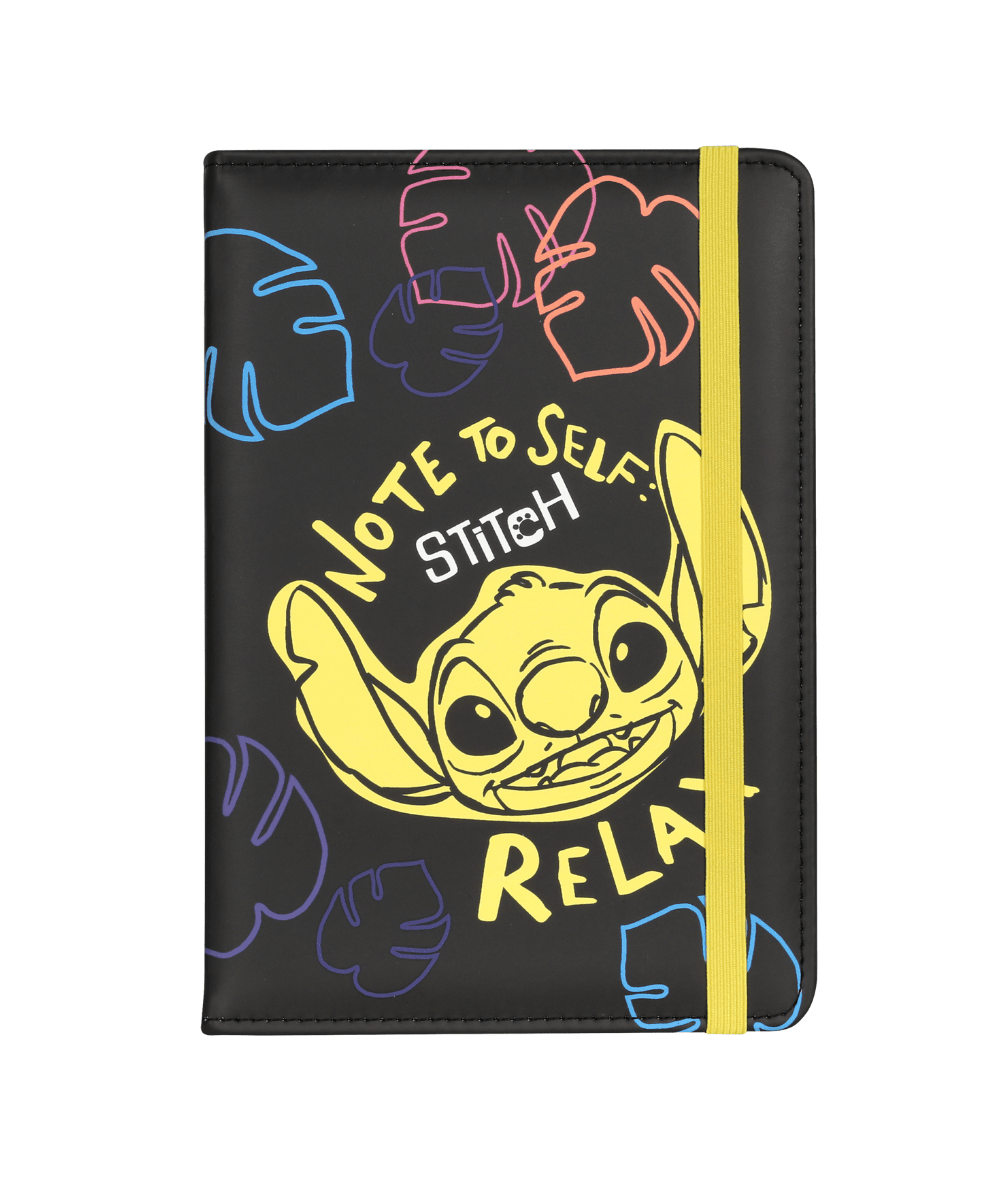 Notes z gumką A5 STITCH DISNEY BLACK CoolPack ekoskóra 80k./linia Rainbow Stitch