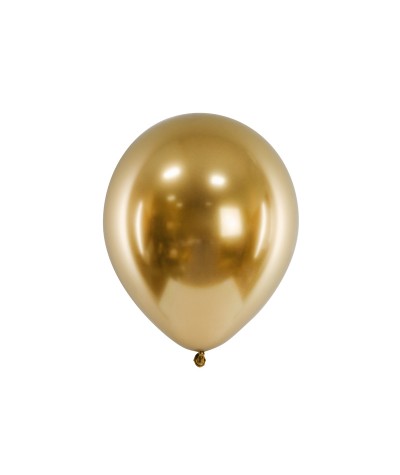 Balony złote GLOSSY metaliczne lateksowe 46cm PARTY DECO 18cali 5szt. lateksowe