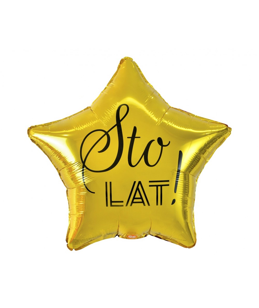 Balon urodzinowy GWIAZDA STO LAT złoty 44cm Godan