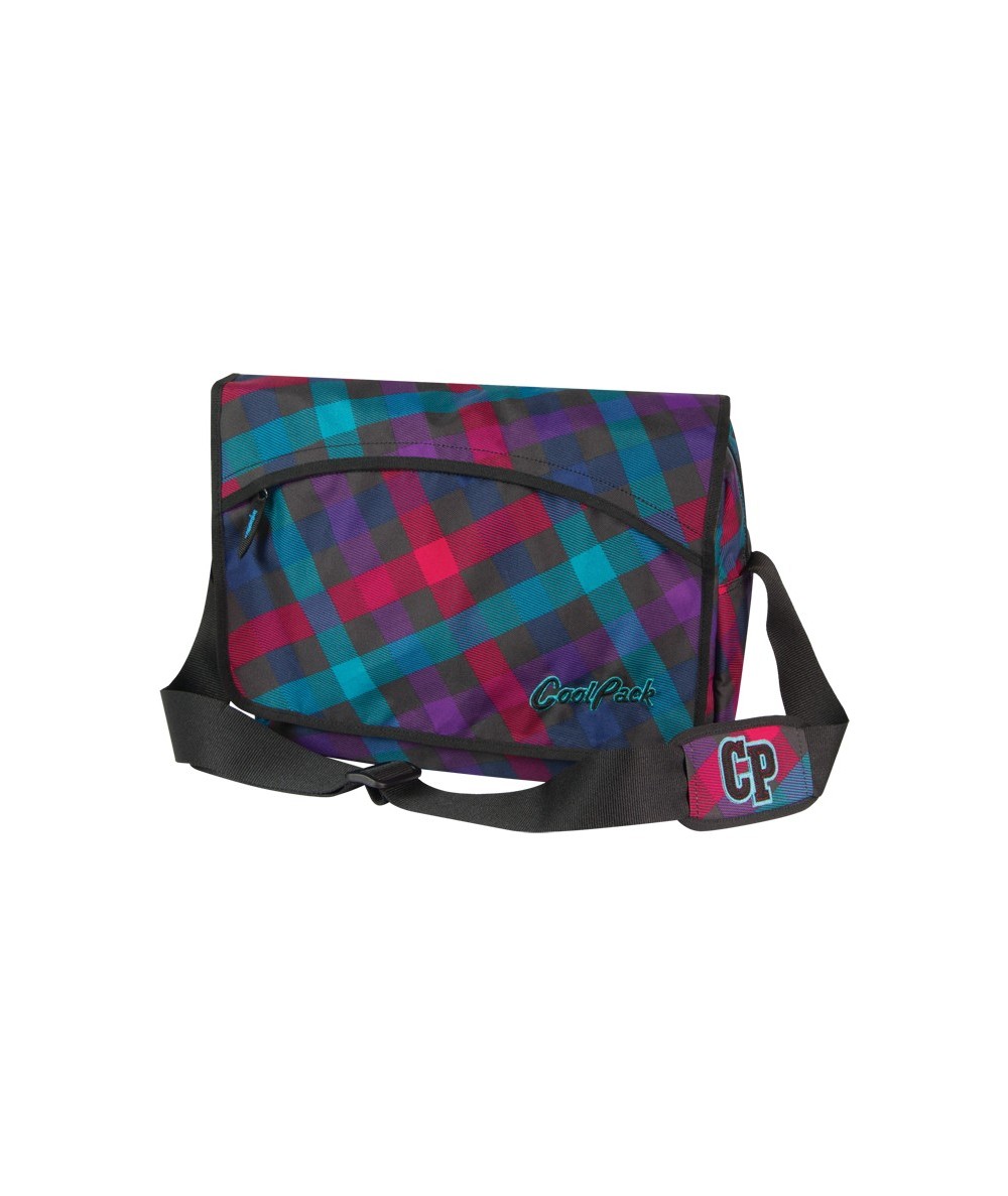 torba szkolna cool pack na ramie dla dziewczyny kolorowa krata LISTONOSZKA COOLPACK 125