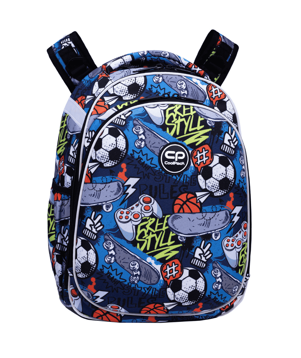Plecak TORNISTER piłka padydeskorolka CoolPack Turtle HOBBY kolorowy dla chłopca 25L do 1 klasy