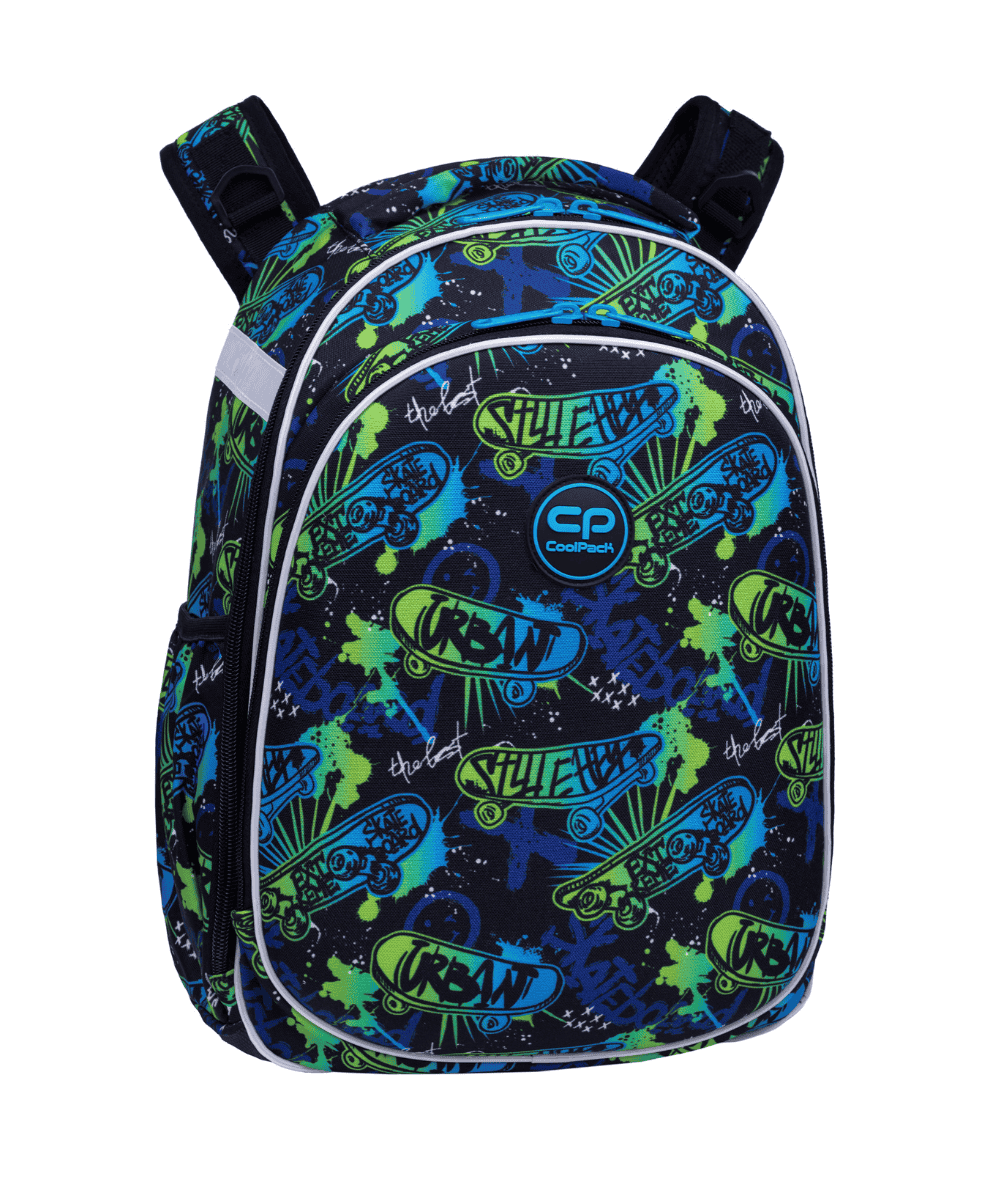 Plecak TORNISTER ergonomiczny CoolPack Turtle SKATE NIGHT chłopięcy niebiesko-zielony 25L usztywniony