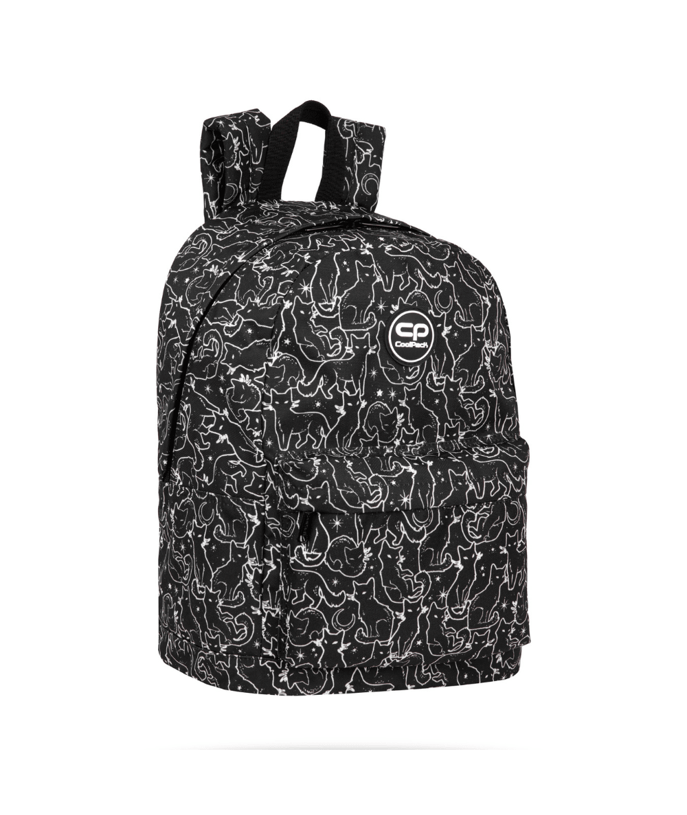Plecak miejski szkolny CoolPack CROSS BLACK CATS czarny w koty 25L lekki dla nastolatki