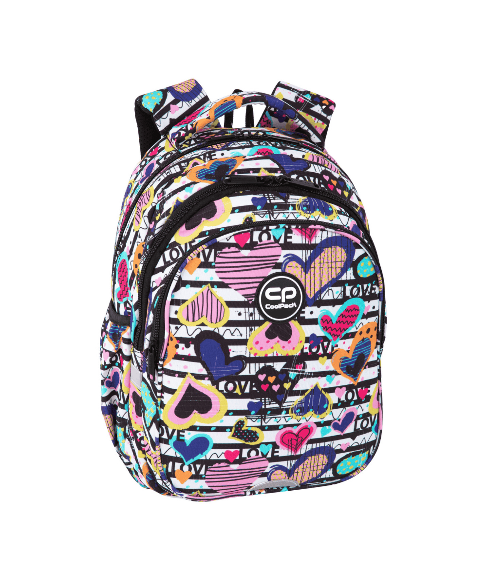 Plecak szkolny do 1 klasy CoolPack JERRY DIARY w serduszka 21L z paskiem piersiowym