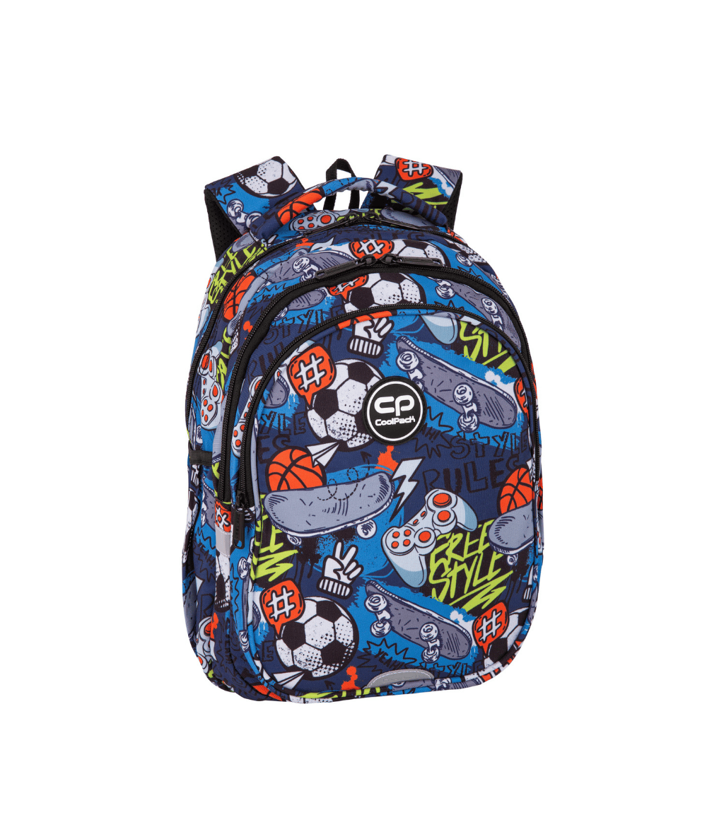 Plecak szkolny do 1 klasy CoolPack JERRY HOBBY kolorowy chłopięcy 21l z paskiem piersiowym