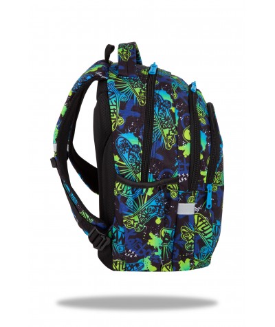 Plecak trzykomorowy do 1 klasy dla chłopca skate night