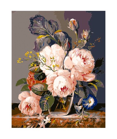 Malowanie po numerach DIY BUKIET PIWONIE Flamingo Line 40x50cm