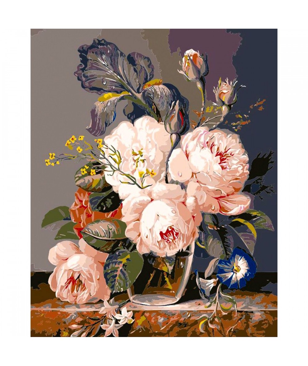 Malowanie po numerach DIY BUKIET PIWONIE Flamingo Line 40x50cm