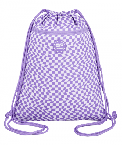 Worek na buty CoolPack VERT YOGHURT sportowy w fioletową szachownicę