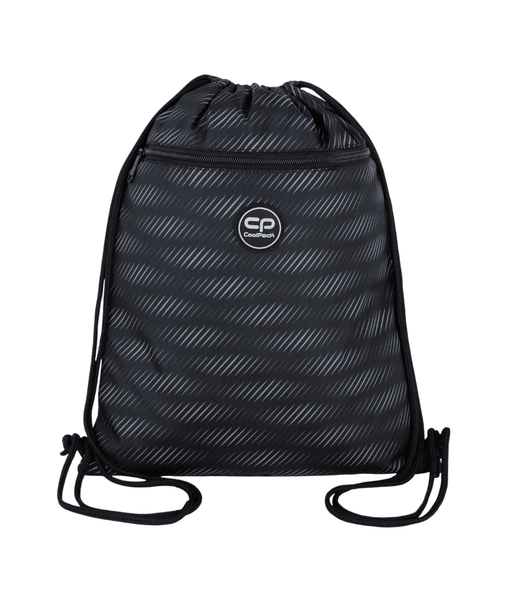 Worek na buty CoolPack VERT OBSYDIAN czarny we wzory do szkoły z kieszenią
