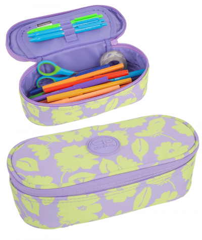 Pi&oacute;rnik szkolny z klapką CoolPack CP CAMPUS FLORES LILA saszetka usztywniona fioletowy w kwiaty