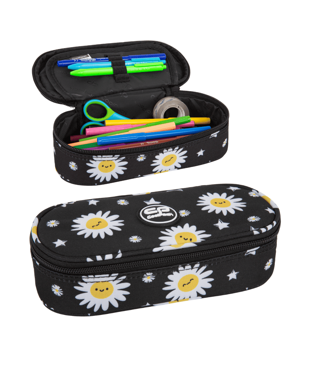 Pi&oacute;rnik szkolny z klapką CoolPack CP CAMPUS DAISY BLACK czarny w stokrotki