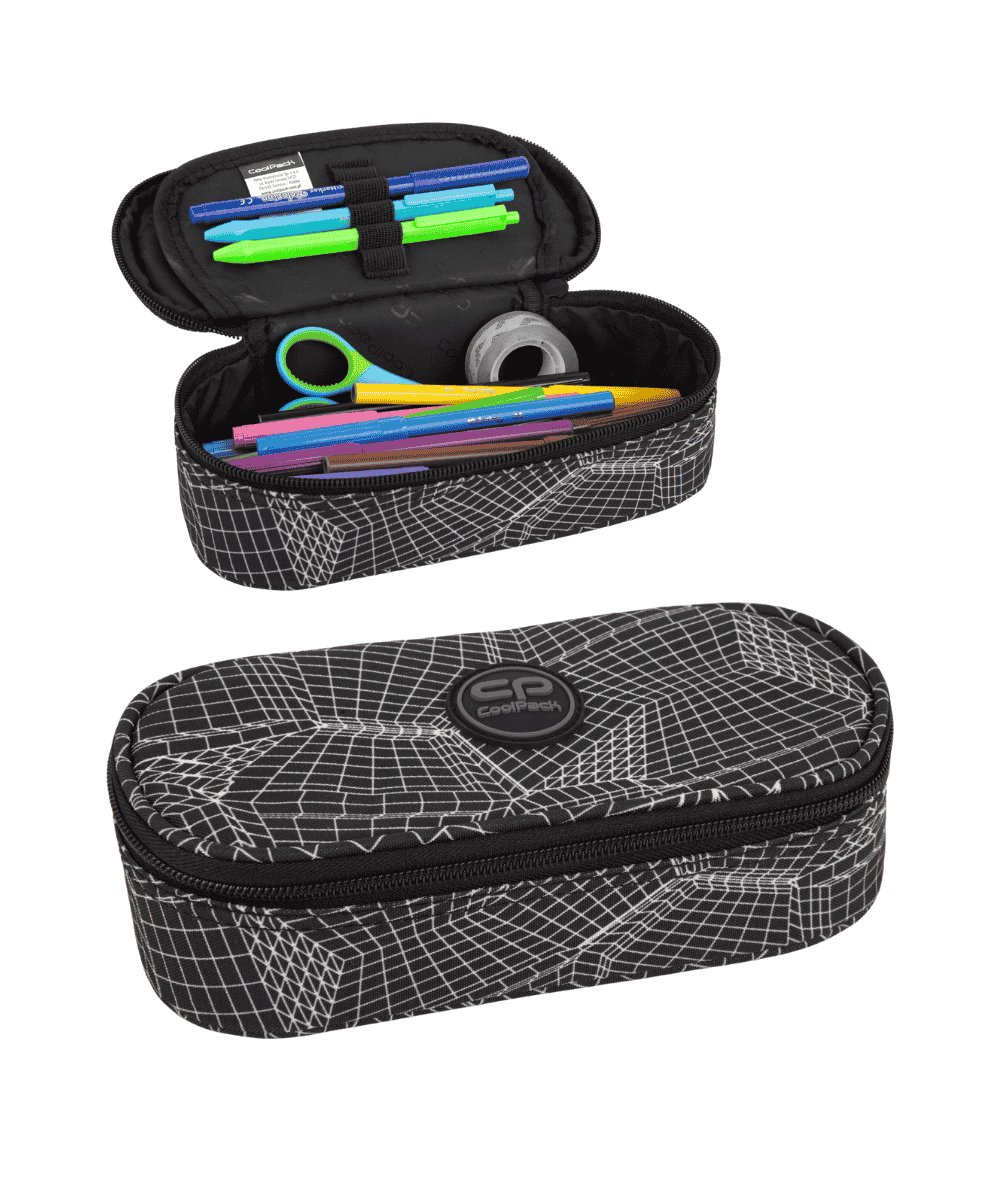 Pi&oacute;rnik szkolny z klapką CoolPack CP CAMPUS RENDER czarny ze wzorem 3D dla nastolatka