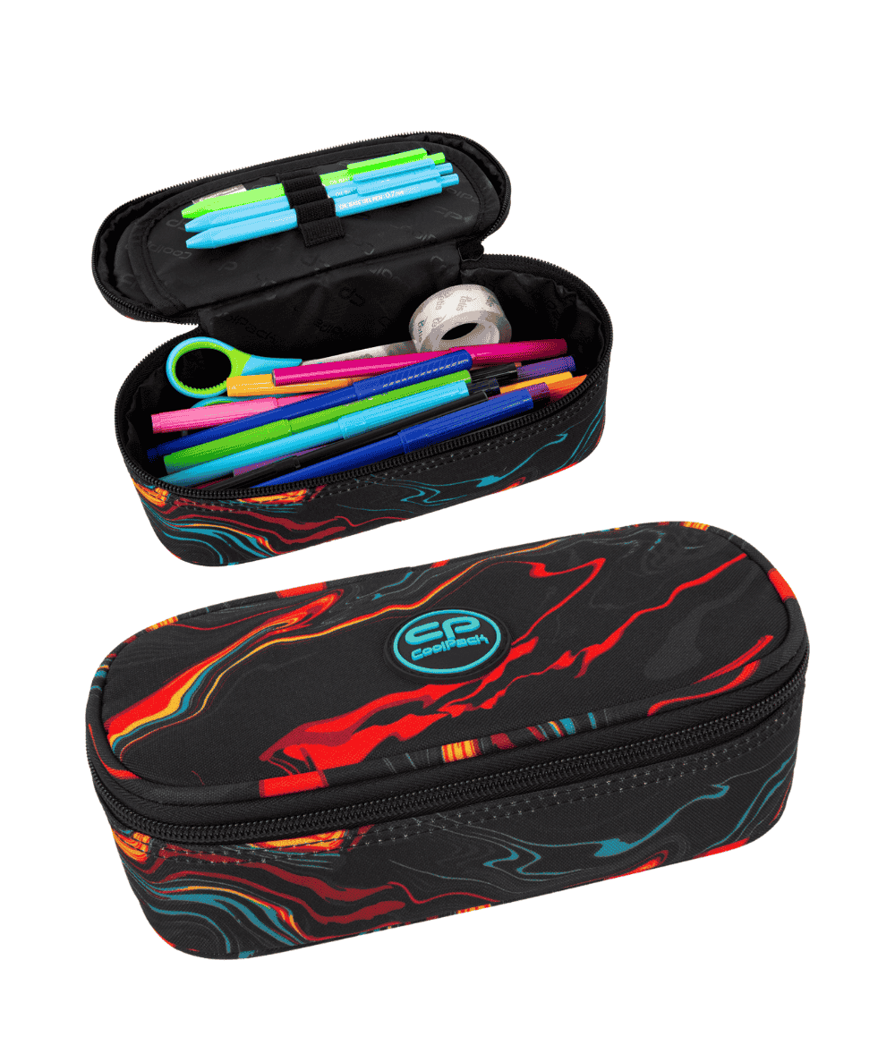 Pi&oacute;rnik szkolny z klapką CoolPack CP CAMPUS AMBER w fale czarny etui owalne