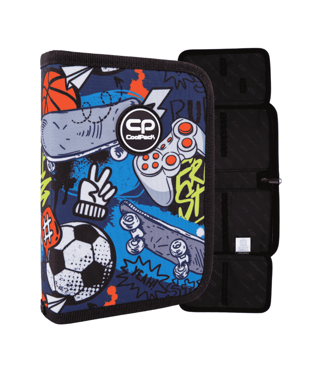 Pi&oacute;rnik szkolny rozkładany CoolPack CLIPPER HOBBY chłopięcy do 1 klasy dwuklapkowy