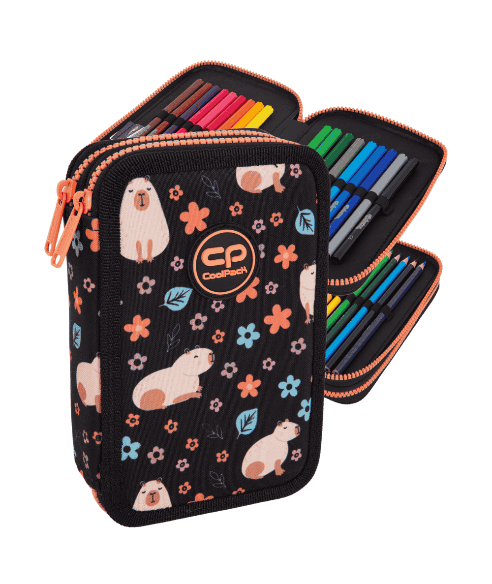 Pi&oacute;rnik dwukomorowy z wyposażeniem CoolPack JUMPER 2 CAPYBARA w urocze kapibary do szkoły