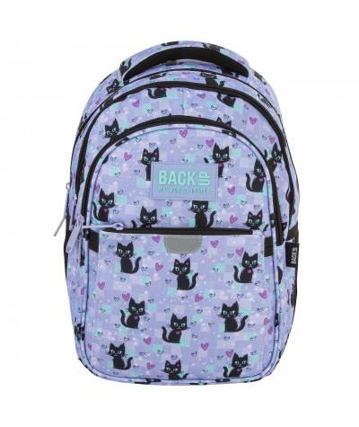plecak wczesnoszkolny szachownica koty serduszka