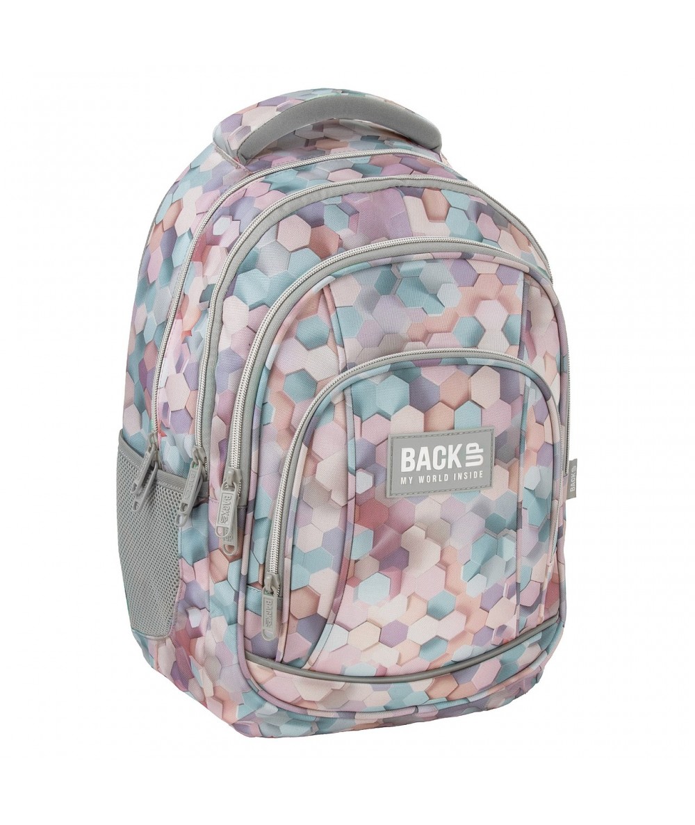 pastelowy geometryczny plecak