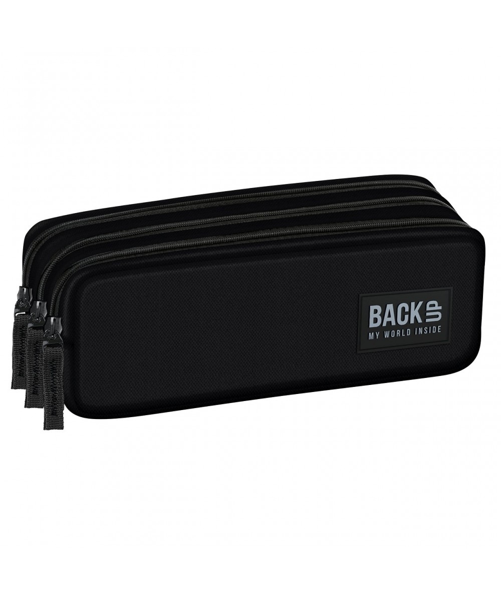 duża czarna saszetka 3 komorowa