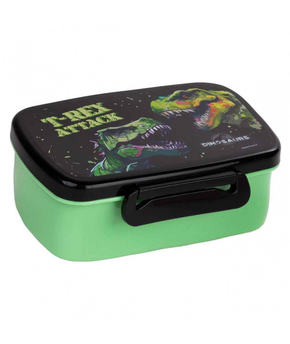 czarna śniadani&oacute;wka z dinozaurem