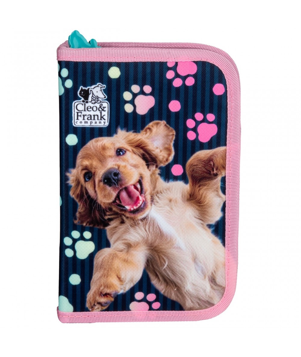 granatowy pi&oacute;rnik z pieskiem dla dziewczynki