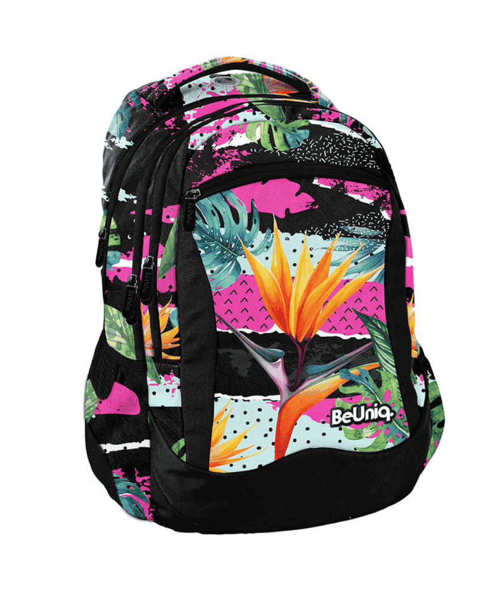 Kolorowy PLECAK MŁODZIEŻOWY w tropikalne liście