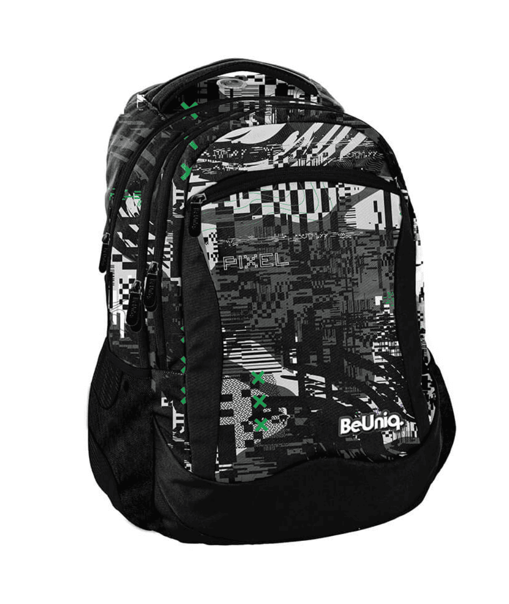 Chłopięcy plecak szkolny w piksele czarno-biały Beuniq PASO