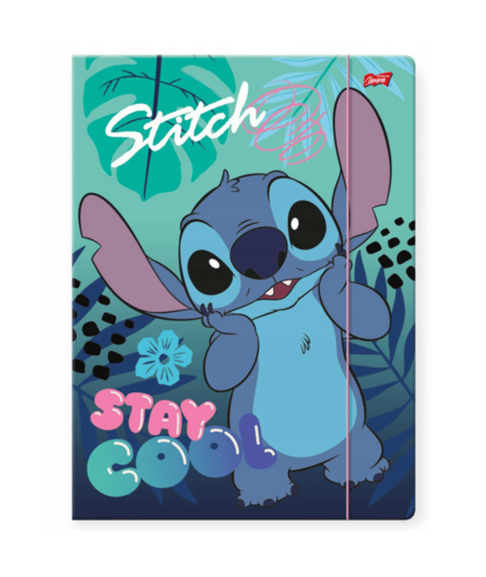 Miętowa teczka z gumką ze Stitchem A4 Majewski