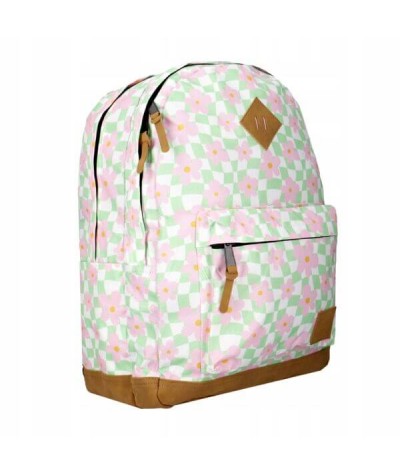 Lekki plecak dwukomorowy w szachownice dla nastolatki INCOOD