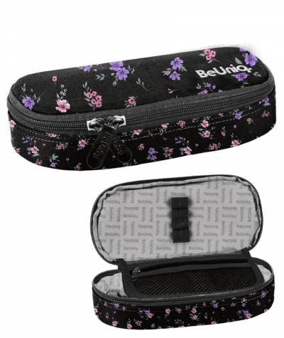 czarny pi&oacute;rnik w kwiatki dziewczęcy Paso Beuniq